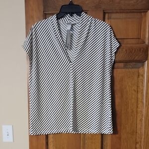 H&M Black and White Striped Blouse
